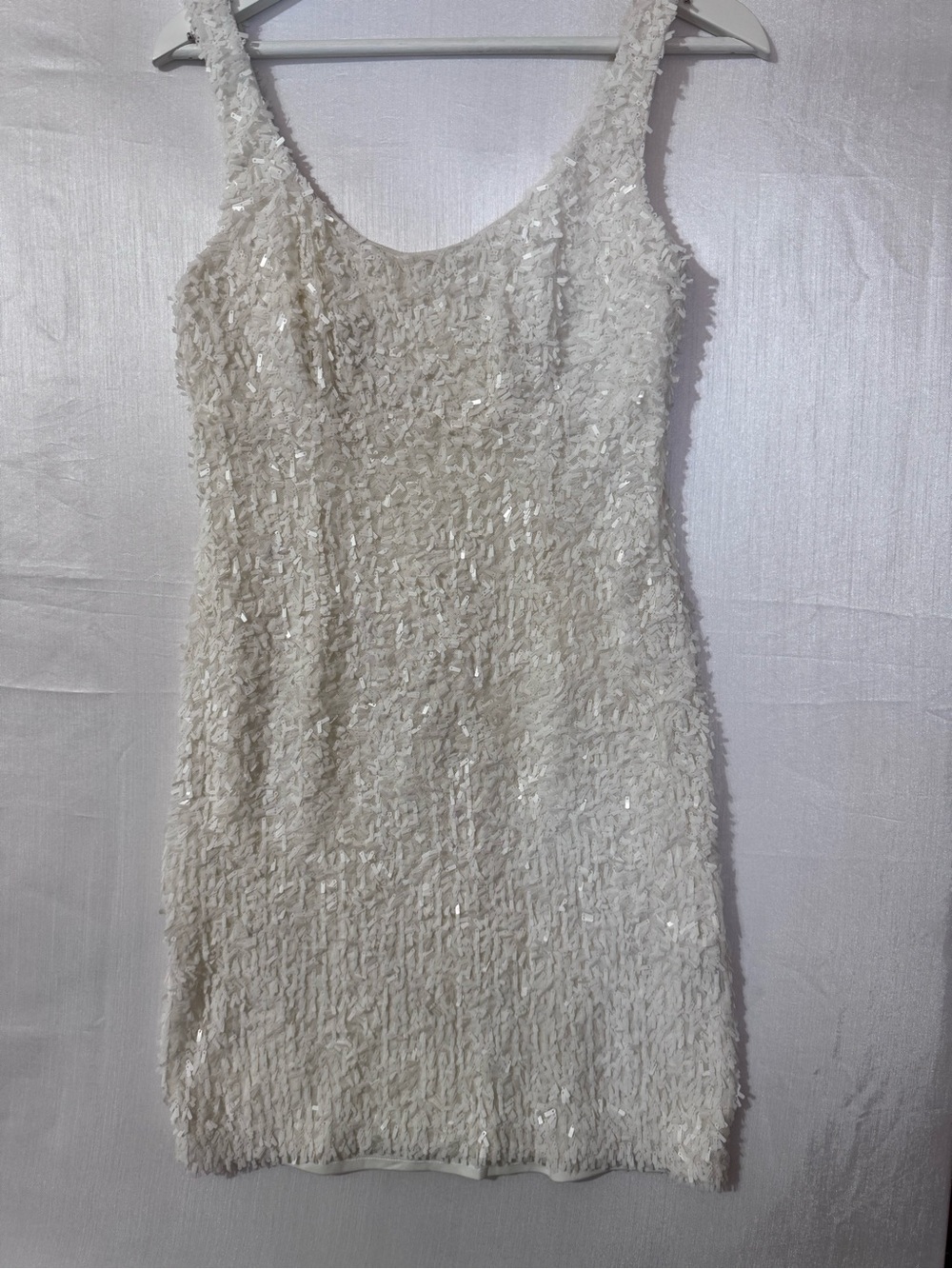 Suzi Chin for Maggy Boutique Ivory Sequin Mini Dress